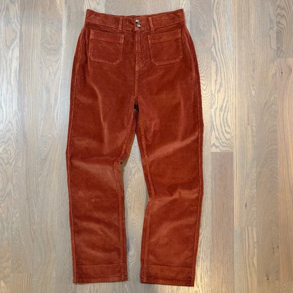 FAHERTY Portland Corduroy Pants High Rise Straight Gingerbread Womens Size 30 - Picture 4 of 9